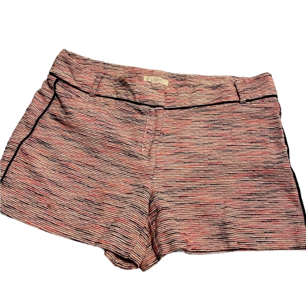 Ann Taylor LOFT pink tweed striped shorts